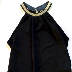 Black Blouse with Silver Neckline